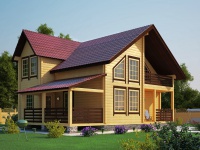 Дом из бруса 9х12 | Полутороэтажные деревянные дома и коттеджи с террасой