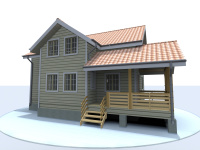 Каркасный дом 9х12 | Полутороэтажные деревянные дома и коттеджи 9х12