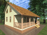 Каркасный дом 9х9 | Полутороэтажные деревянные дома и коттеджи с террасой