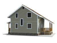Каркасный дом 8х9 | Полутороэтажные деревянные дома и коттеджи с террасой